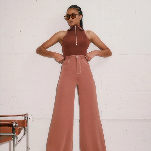 Et Ochs Women's Emily Rib Zip Polo Tank Top Shirt Size Large - Picture 13 of 13